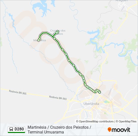 D280 bus Line Map