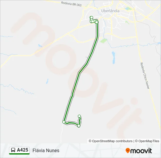 A425 Bus Line Map
