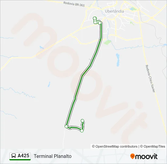 A425 Bus Line Map