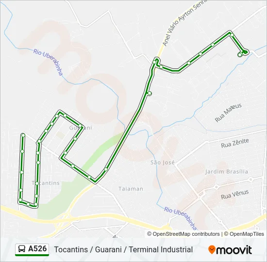 A526 Bus Line Map