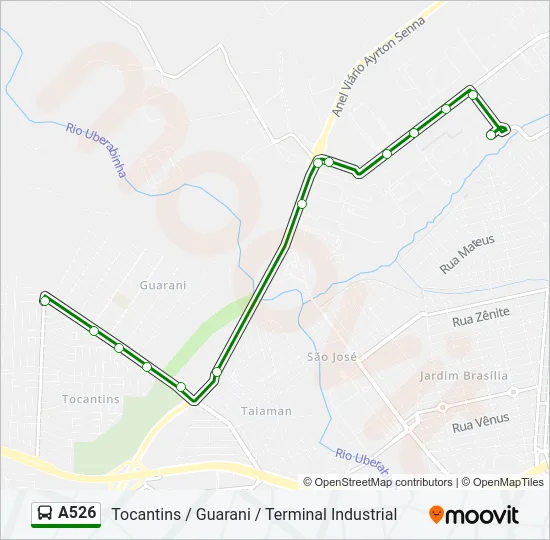 A526 Bus Line Map