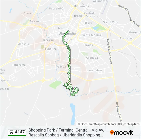 A147 Bus Line Map