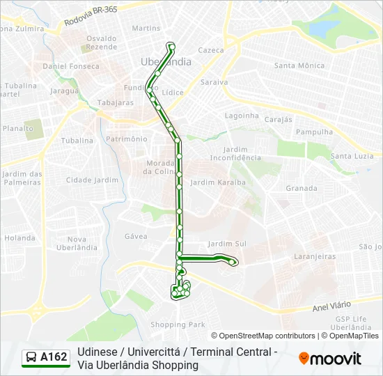 A162 Bus Line Map