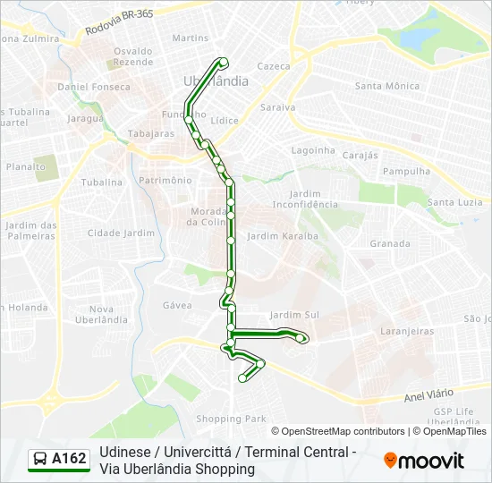 A162 Bus Line Map