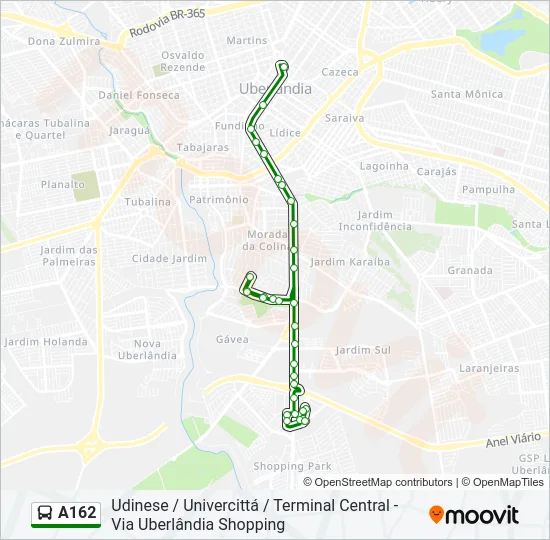 A162 Bus Line Map
