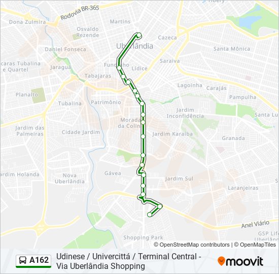 A162 bus Line Map