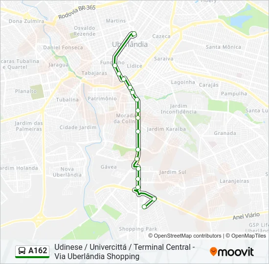 A162 Bus Line Map