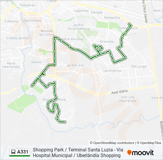 A331 bus Line Map