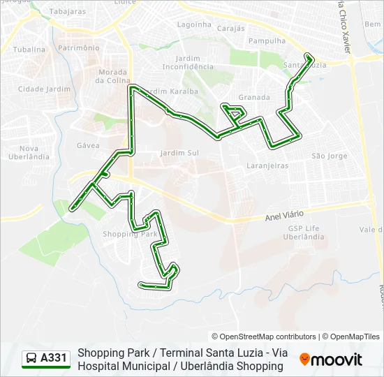 A331 Bus Line Map