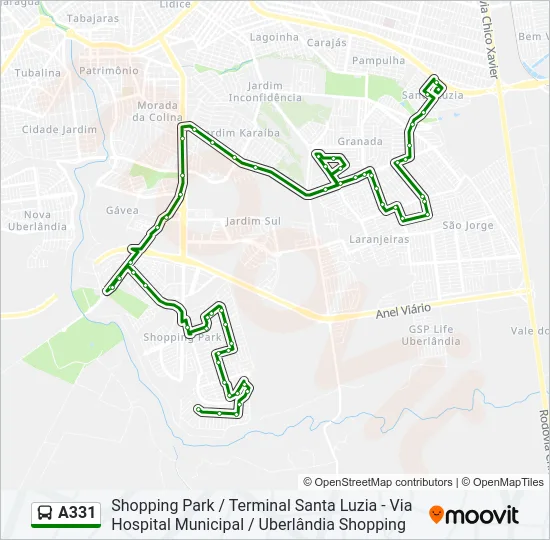 A331 Bus Line Map