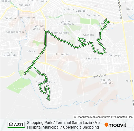 A331 Bus Line Map