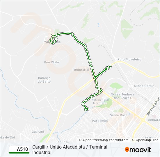 A510 bus Line Map