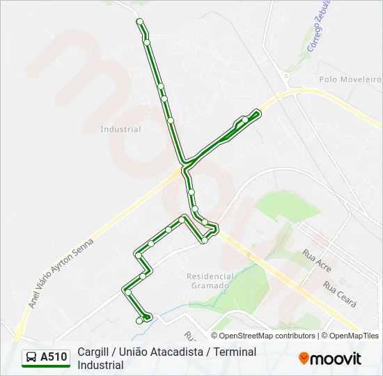 A510 Bus Line Map