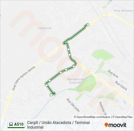 A510 Bus Line Map