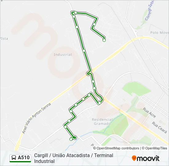 A510 Bus Line Map