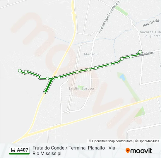 A407 Bus Line Map
