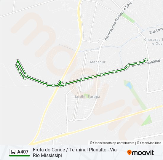 Mapa de A407 de autobús