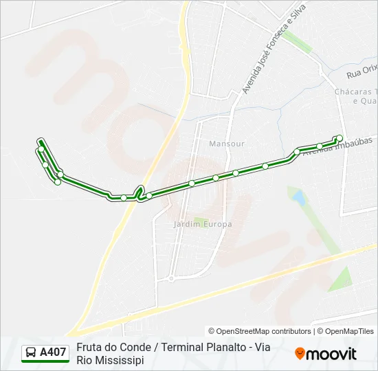 A407 Bus Line Map