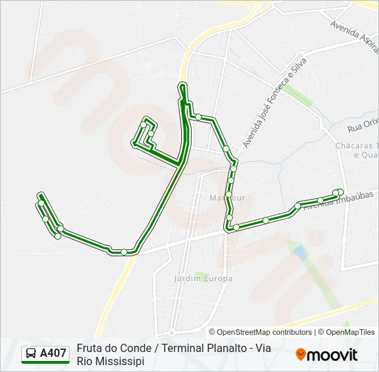 A407 Bus Line Map