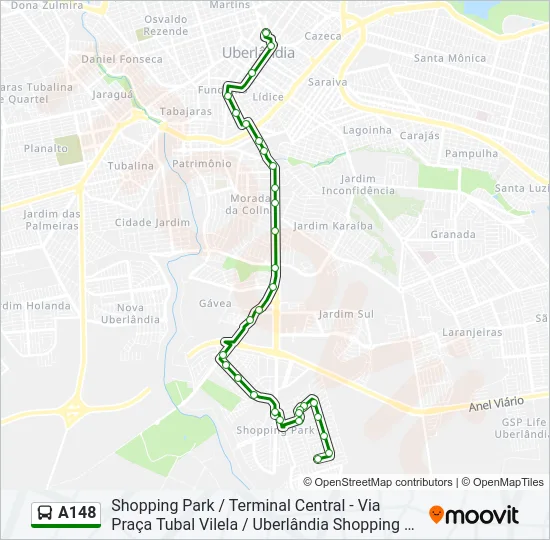 A148 Bus Line Map