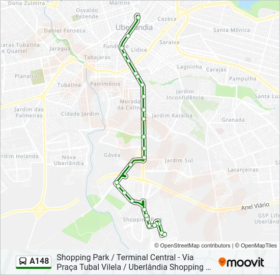 A148 Bus Line Map