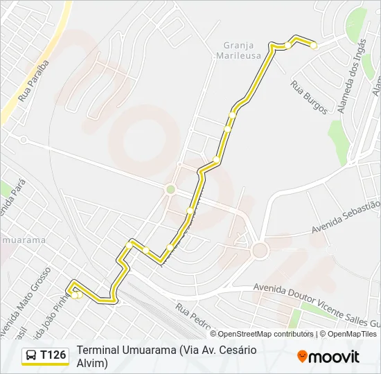 T126 Bus Line Map