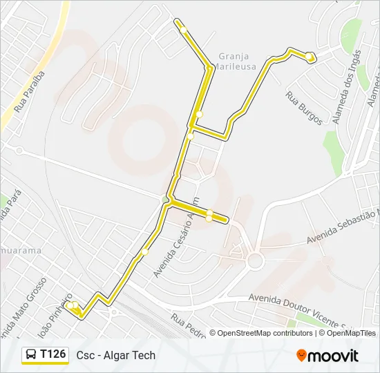 T126 Bus Line Map