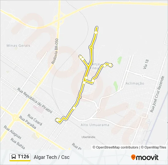 T126 Bus Line Map
