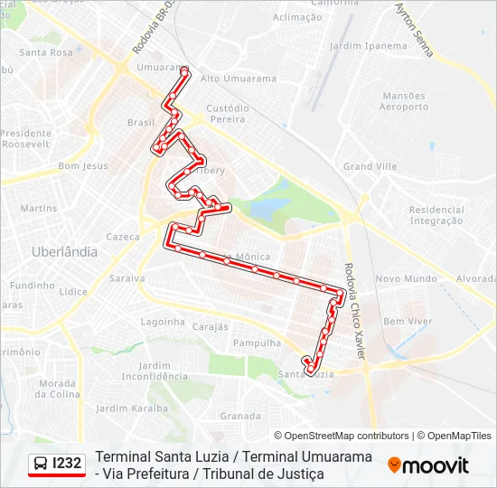I232 Bus Line Map