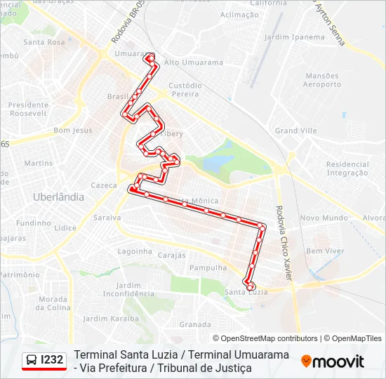 I232 Bus Line Map