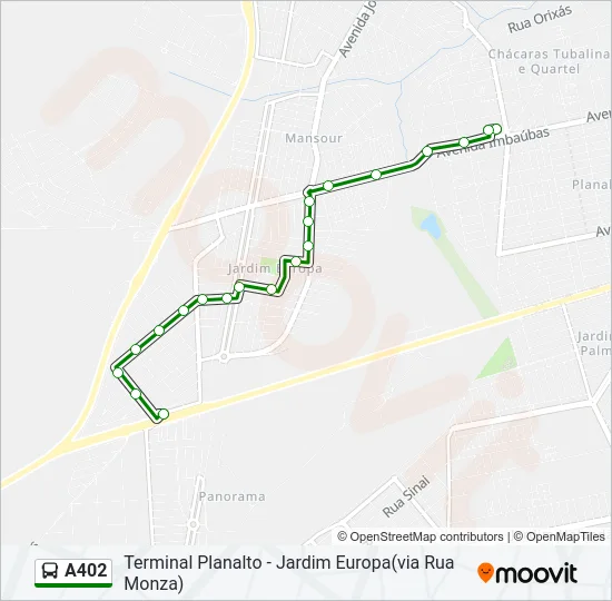 A402 Bus Line Map