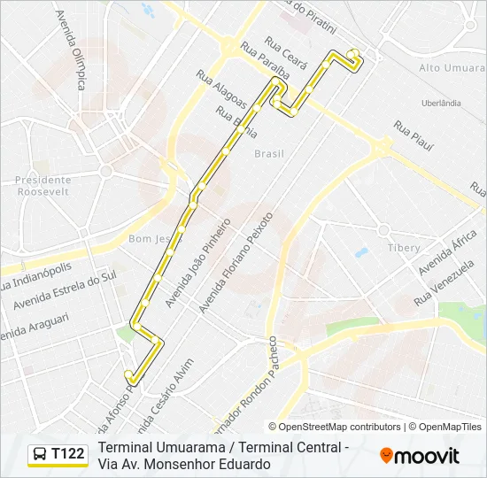 T122 Bus Line Map
