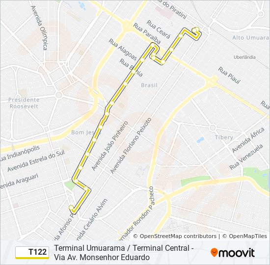 T122 bus Line Map