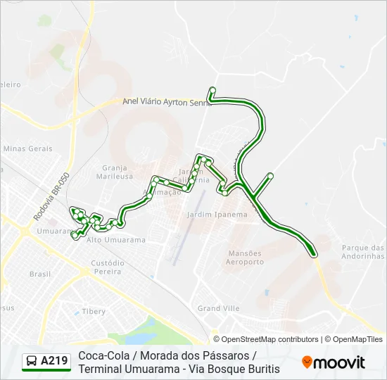 A219 Bus Line Map