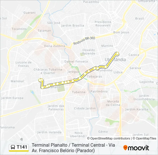 T141 Bus Line Map