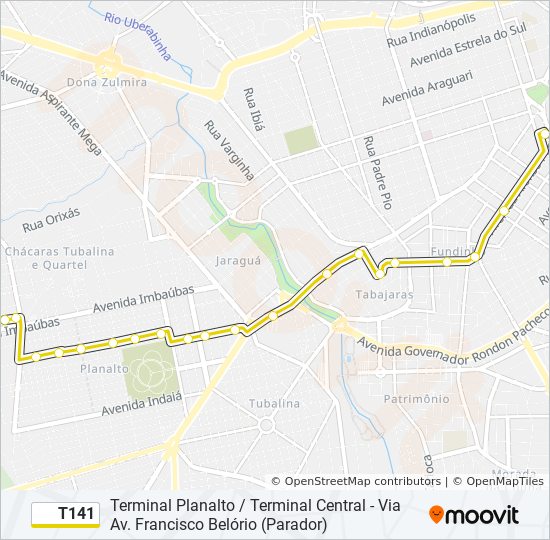 T141 bus Line Map