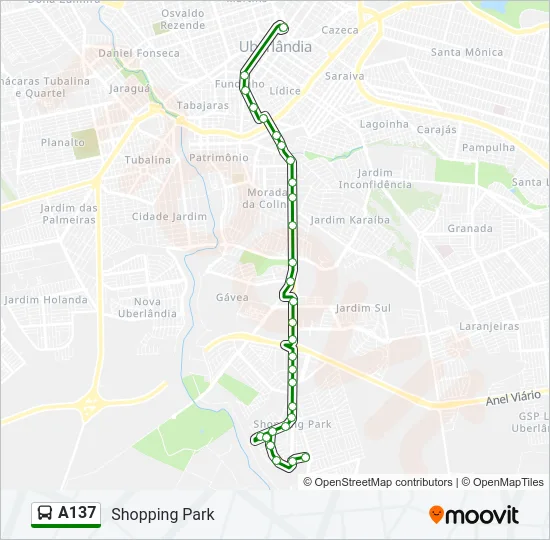 A137 Bus Line Map