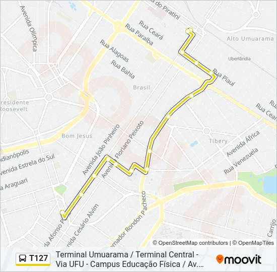 T127 Bus Line Map