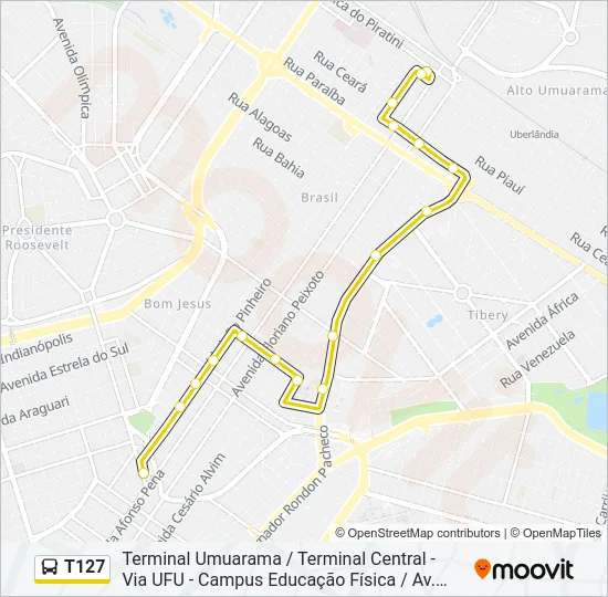 T127 Bus Line Map