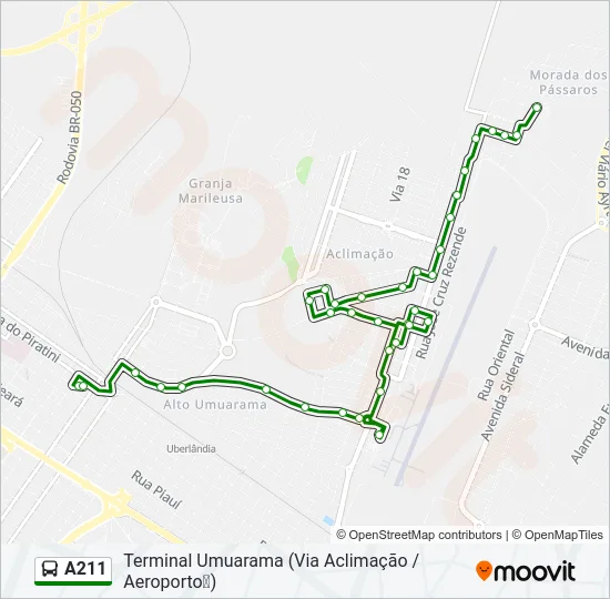 A211 Bus Line Map