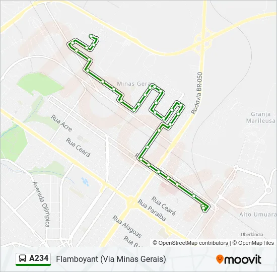 A234 Bus Line Map