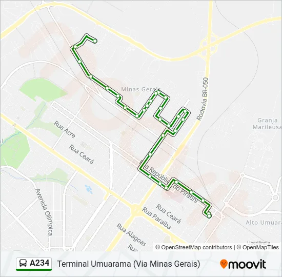 A234 Bus Line Map