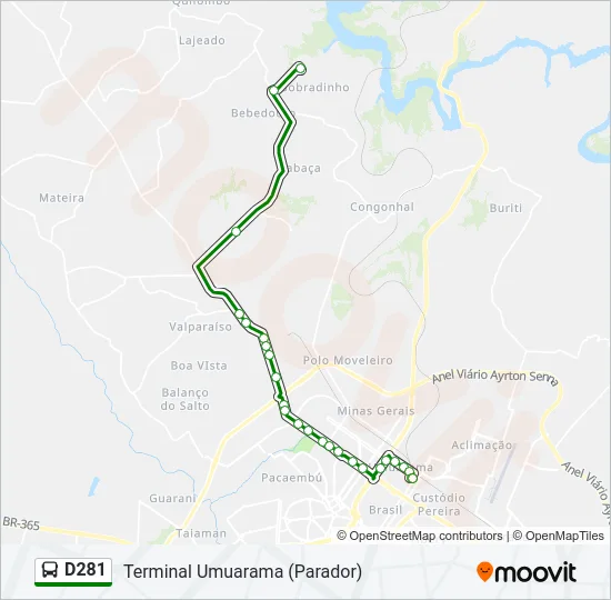 D281 Bus Line Map