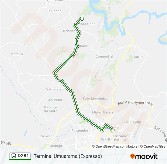 D281 Bus Line Map