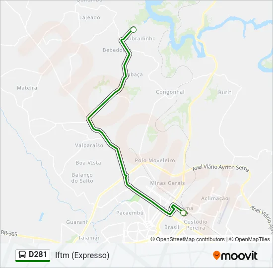 D281 Bus Line Map