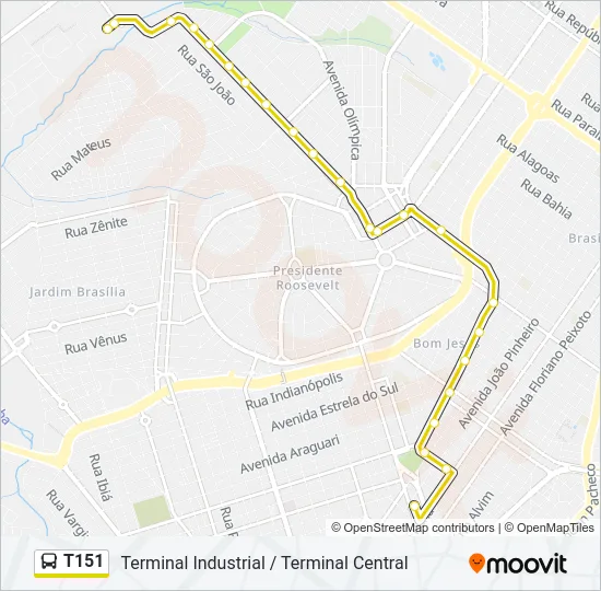 T151 Bus Line Map