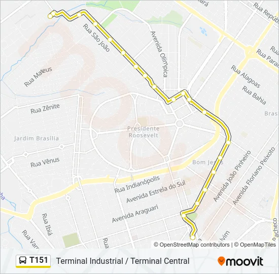 T151 Bus Line Map