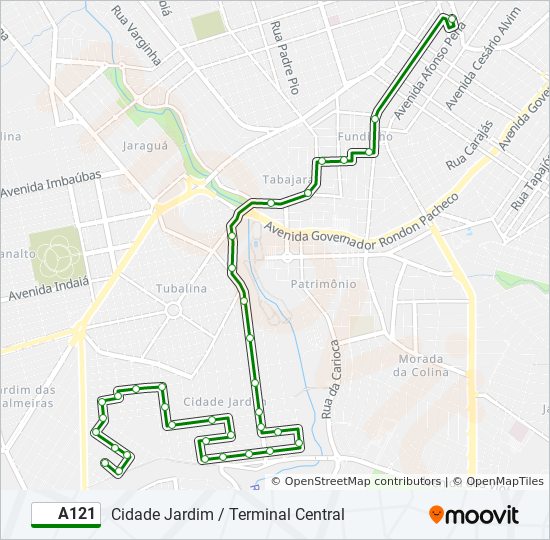 A121 bus Line Map