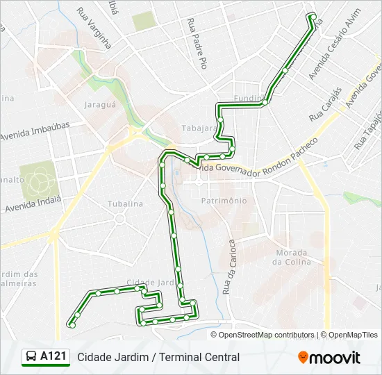 A121 Bus Line Map