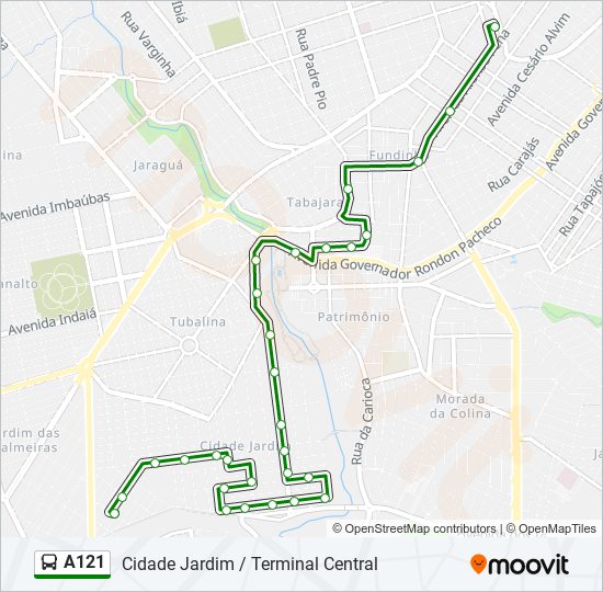 A121 bus Line Map